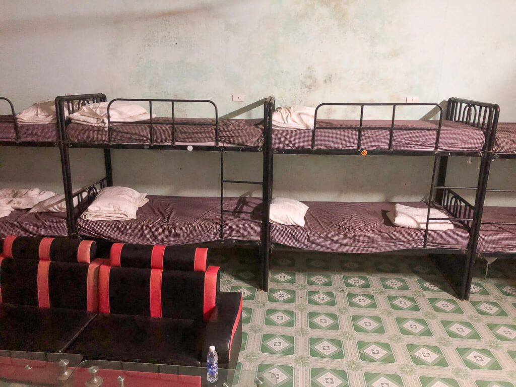 Bunk beds from a cheap hostel in Vietnam