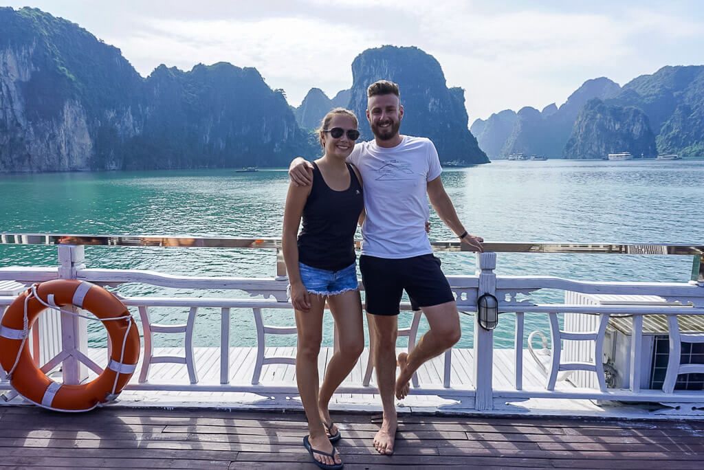 Man and woman on a Ha Long Bay Cruise in Vietnam