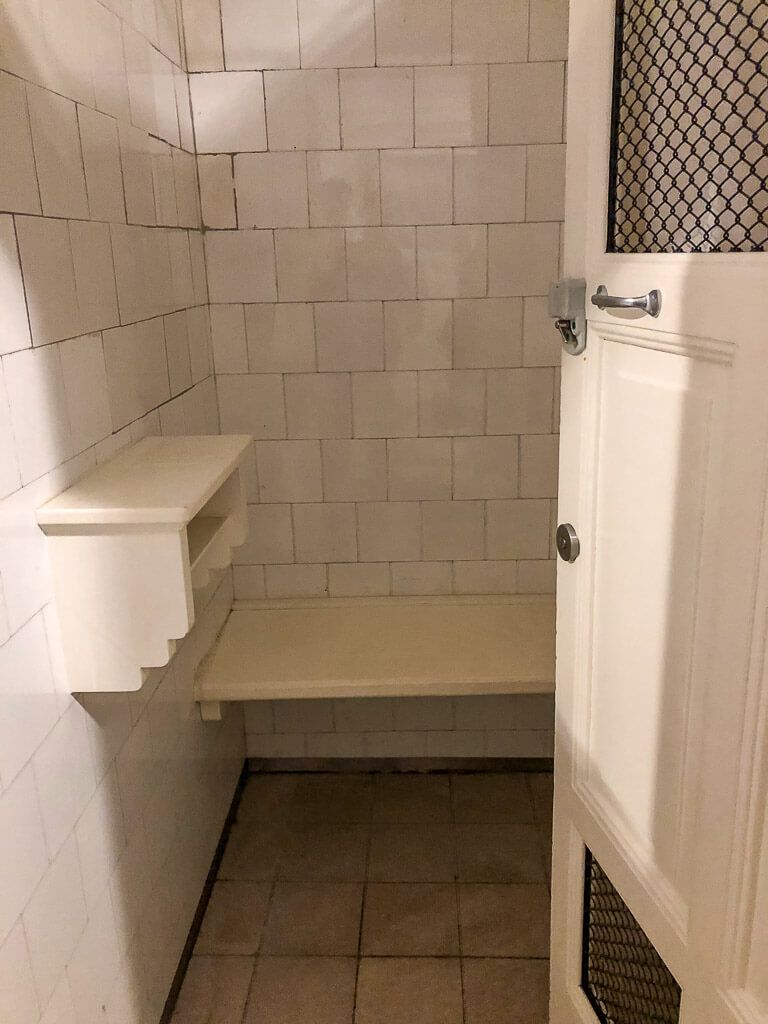 szechenyi baths inside changing cubicle