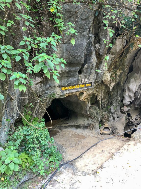 Small entrance to tiger cave in Ninh Binh Vietnam