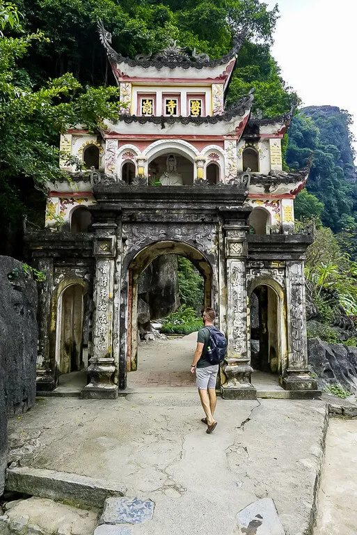 Mark at Bich Dong pagoda entrance Ninh Binh