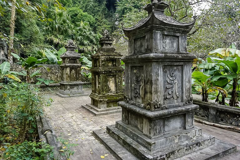 Beautiful stone statues on the grounds of Bich Dong