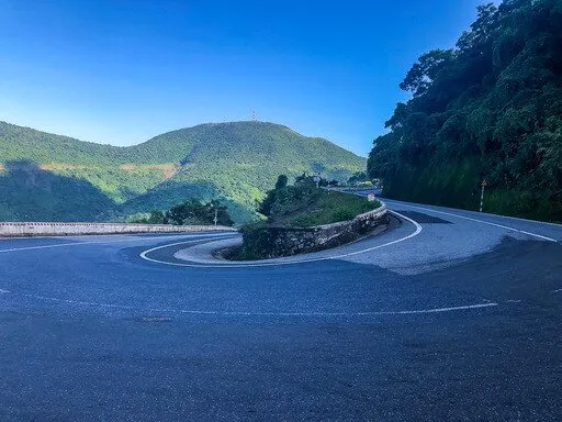 Hairpin bend on the hai van pass between hue and hoi an