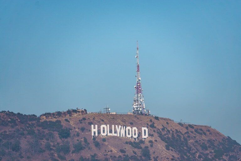 Hollywood sign easily viewed from Mulholland Drive