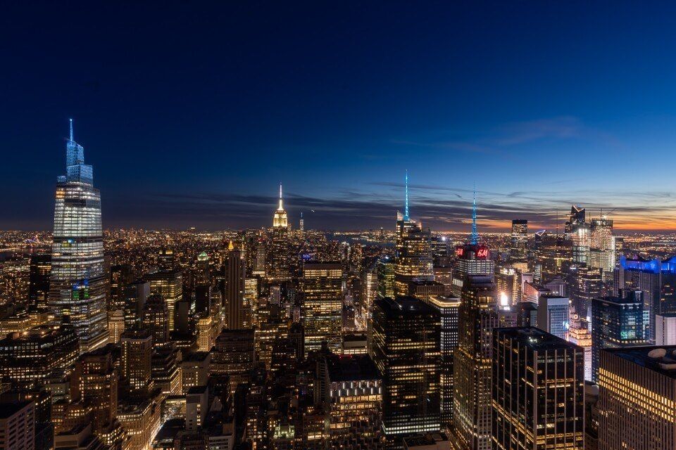 Top of the Rock has an incredible night view including the empire state building midtown and lower manhattan nyc