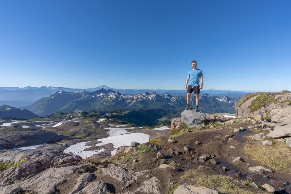 Reaching the eastern side of the summit at skyline trail in mt rainier national park