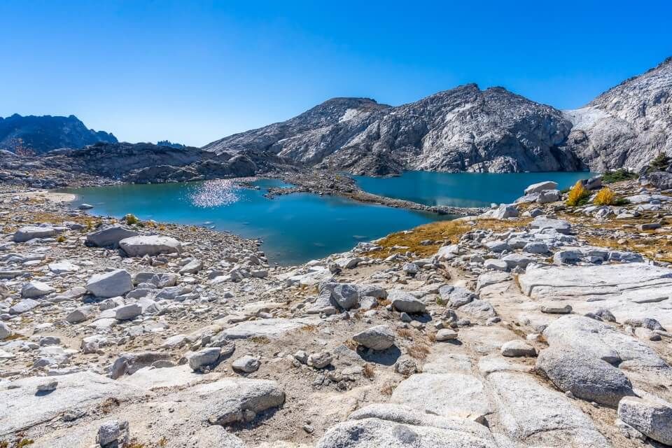 Upper Enchantments core granite rocks and isolation lake