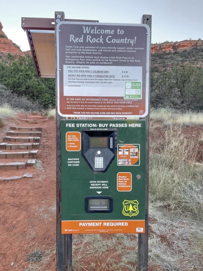 Parking pass ticket machine in red rock country arizona