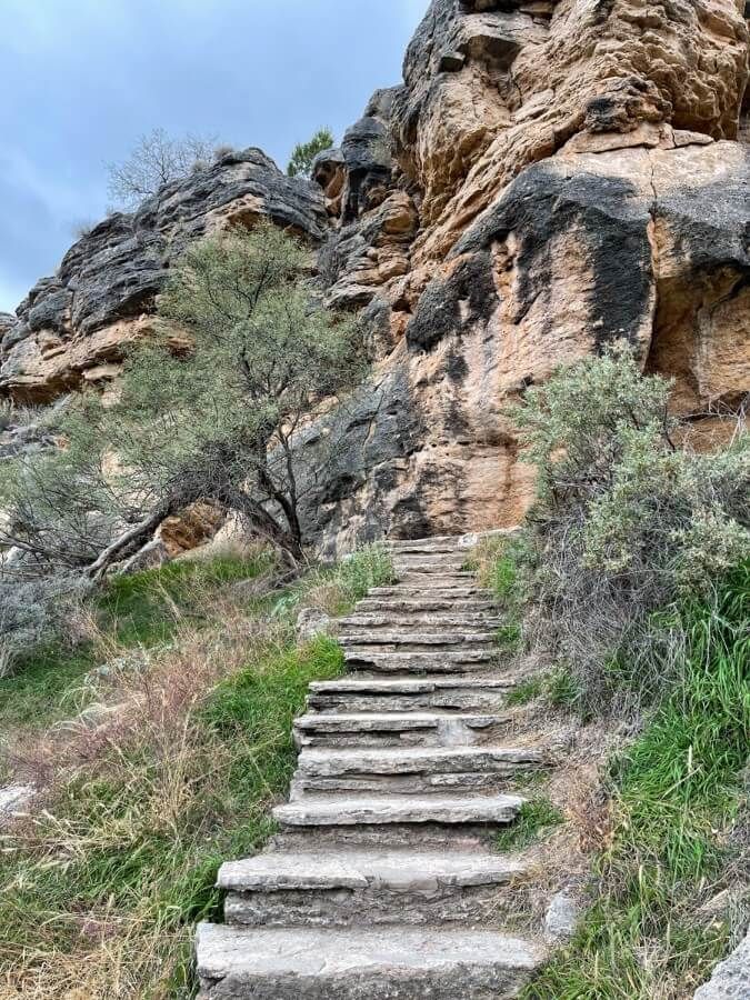 Stairs leading back to the top of Montezuma Well