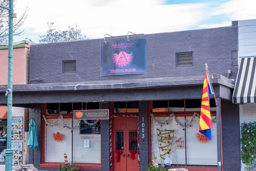 Tasting room for Arizona Stronghold on the verde valley wine trail