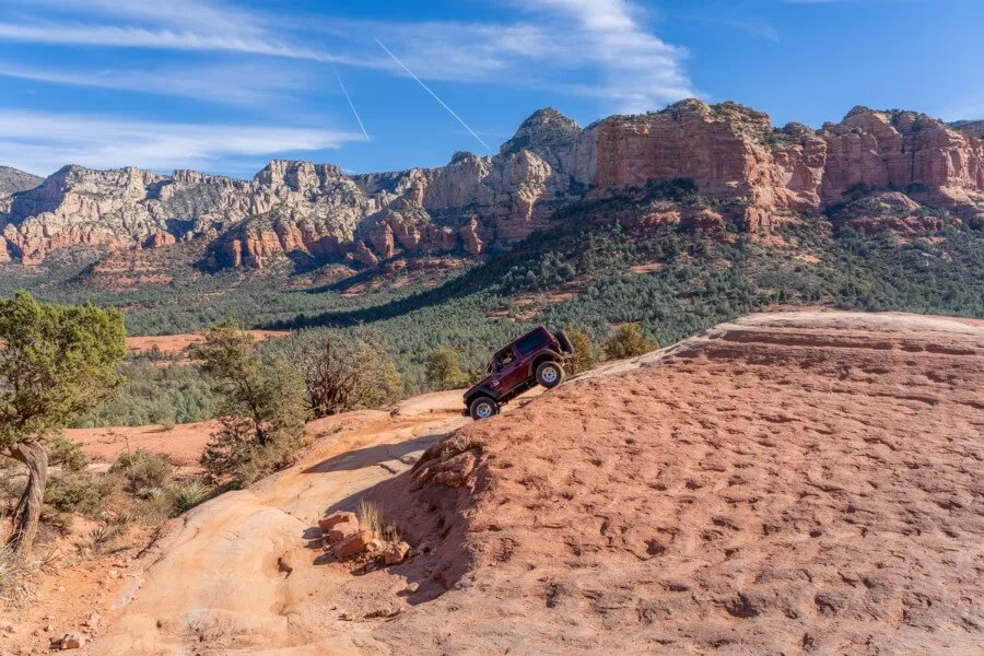 The slide adventure Jeep off roading in Sedona