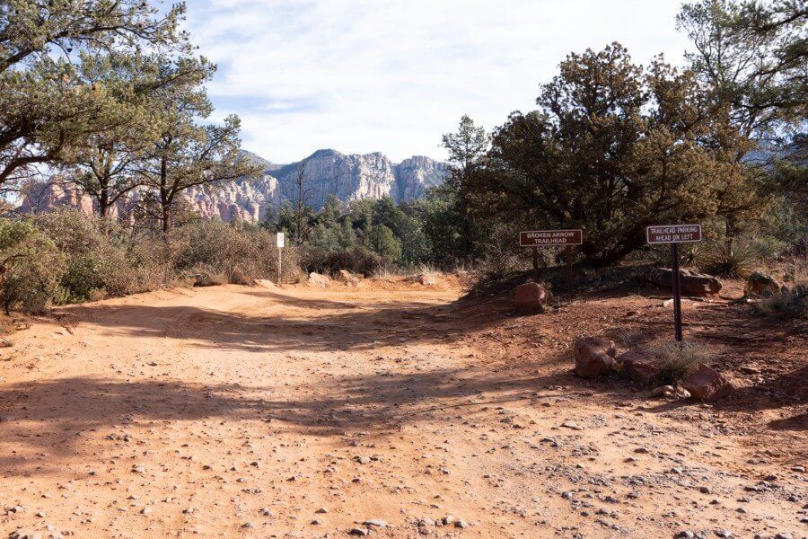 Trailhead for a driving route in the northern arizona desert