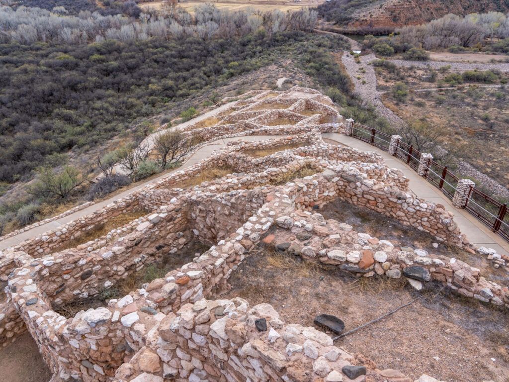 Aerial view of Tuzigoot National Monument one of the best ruins near Sedona