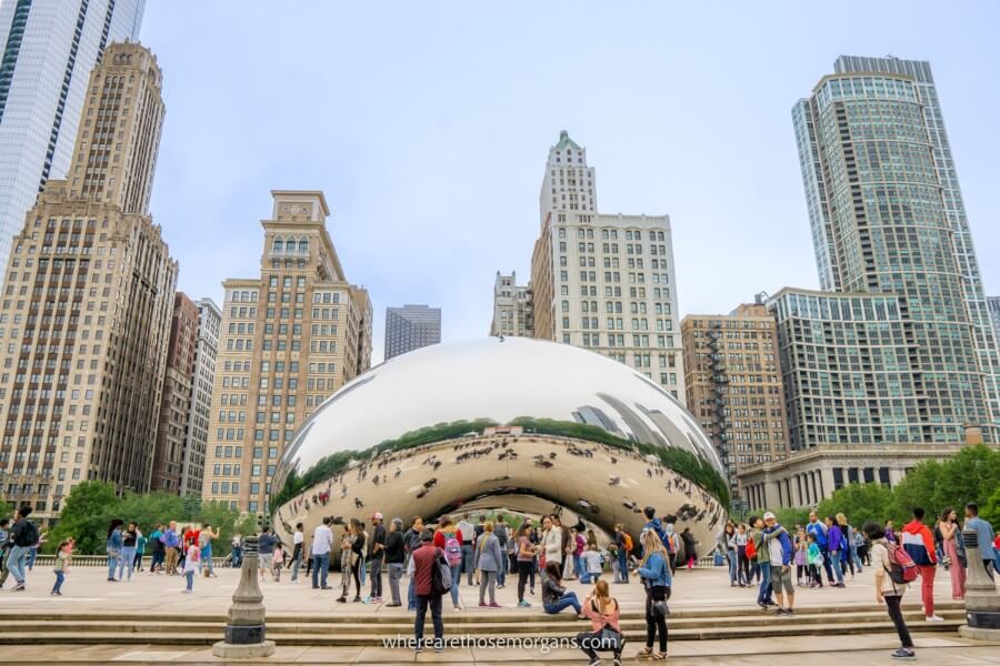 Cloud Gate "The Bean" in Chicago Illinois is one of the most popular places to visit in the US