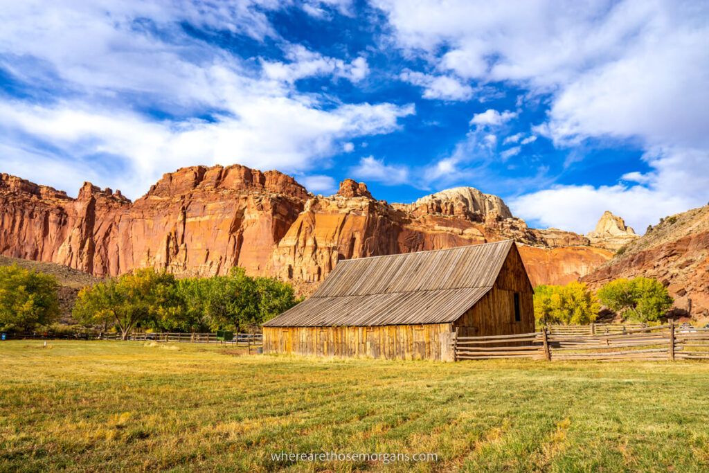 Fruita Barn in Capitol Reef national park is one of the most underrated places to visit in Utah