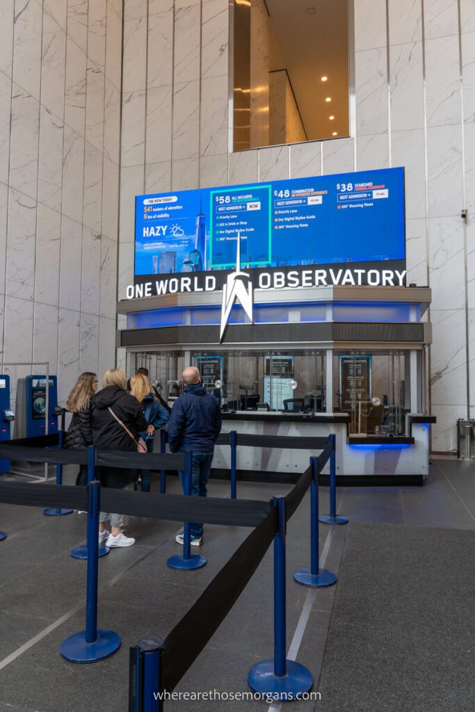 Ticketing entrance at One World Observatory