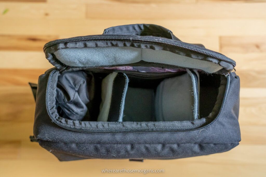 Top loading compartment of a HEX Backpack