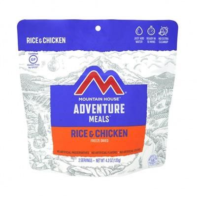 Rice and chicken flavored adventure meal for camping