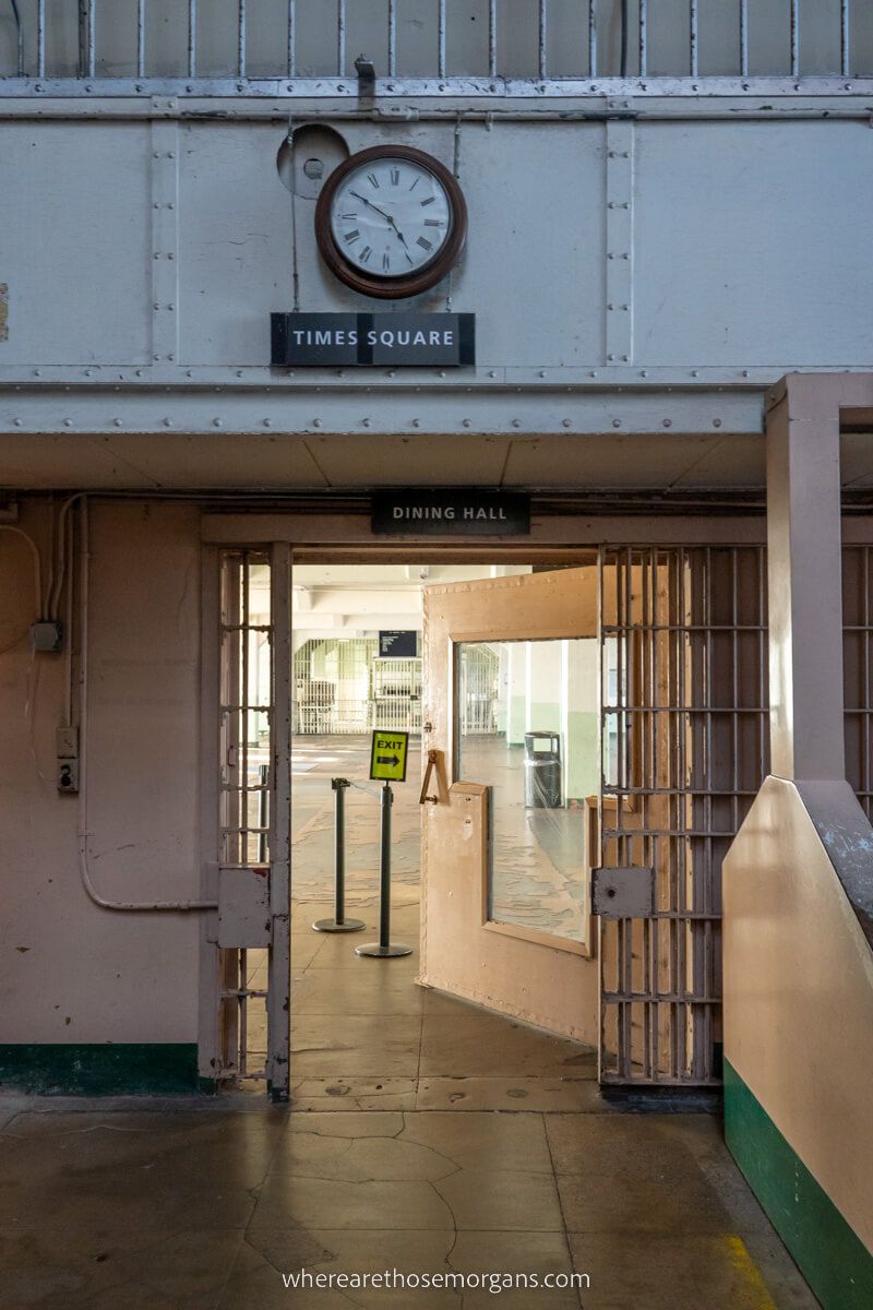 Dining hall and Times Square at Alcatraz prison