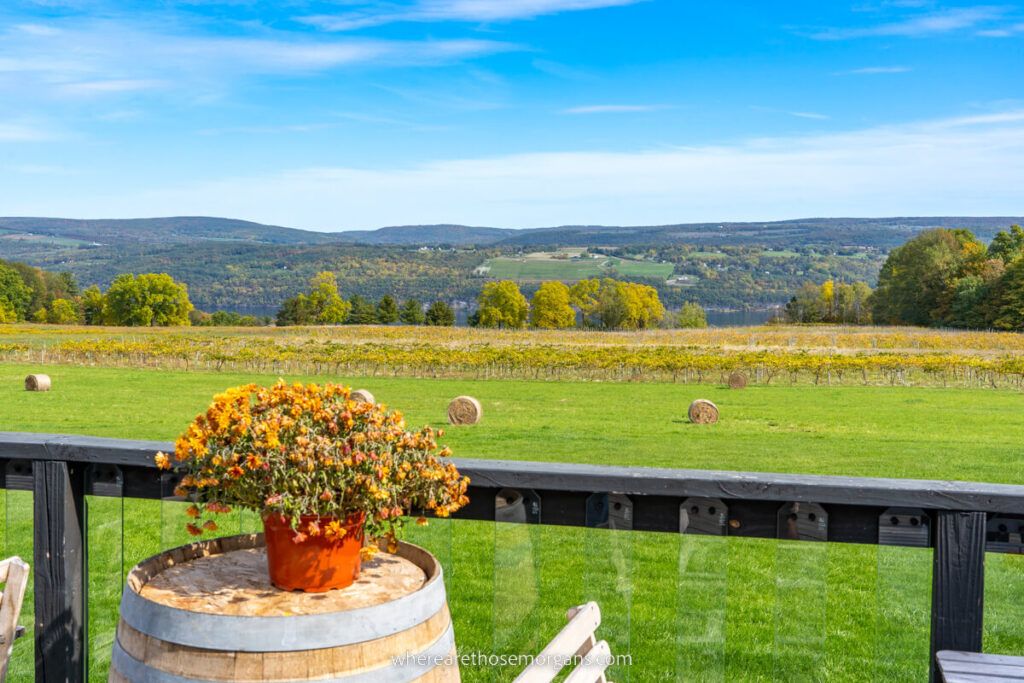 View of the Seneca Lake valley in the autumn