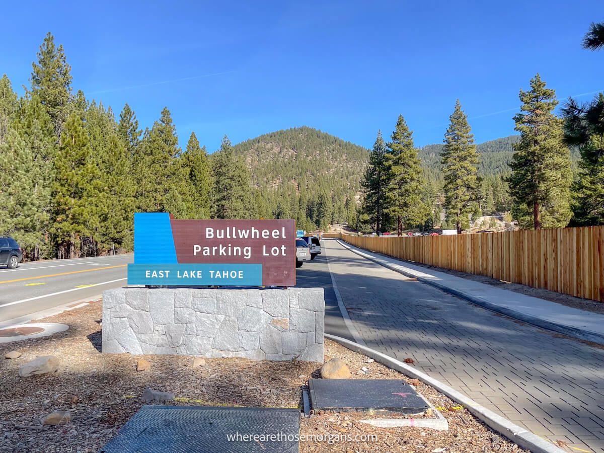 Bullwheel parking lot near Incline Village in Lake Tahoe