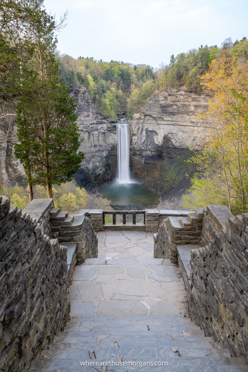 Popular stone overlook at Taughannock in upstate New York
