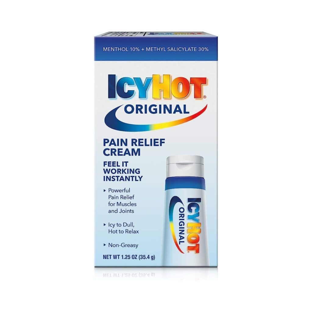 A box of icy hot pain relief cream