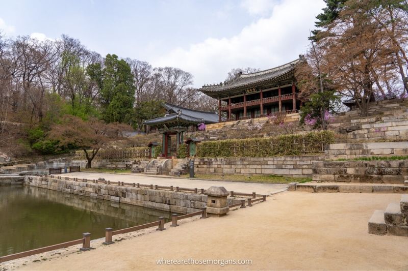 The large pavilion and library inside the Huwon Secret Garden in Seoul, South Korea
