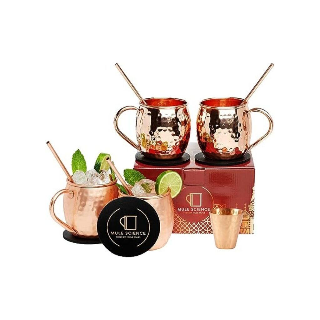 Bronze Moscow mule mugs for entertaining