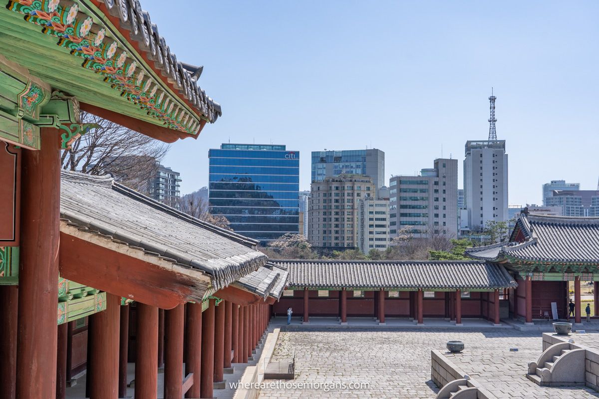 Seoul city views from Gyeonghuigung Palace