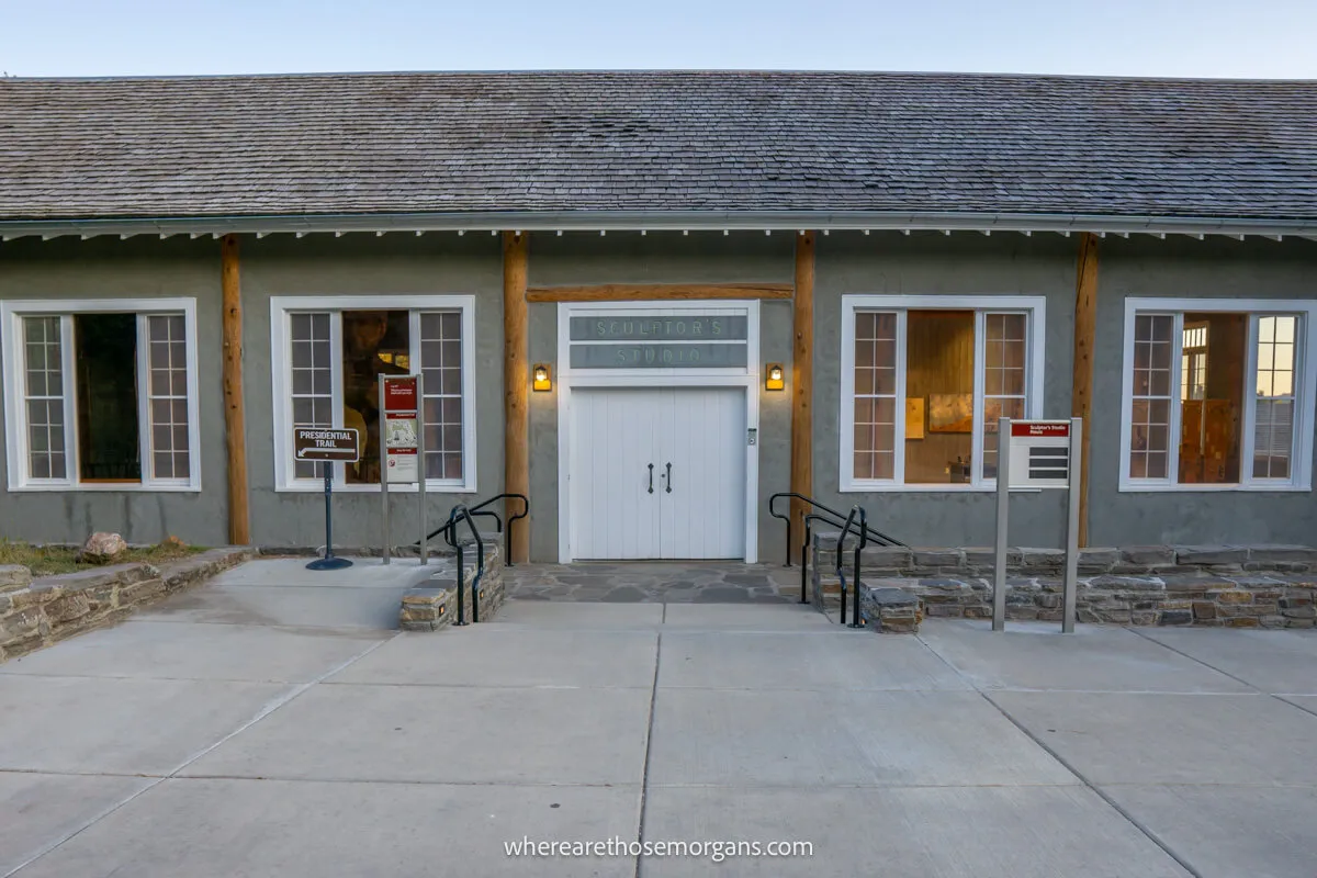 Photo of the front side of Sculptor's Studio in South Dakota 