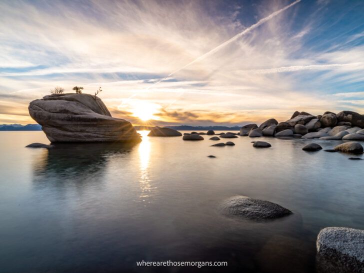 Bonsai Rock Lake Tahoe: Parking, Trail + Sunset Photos