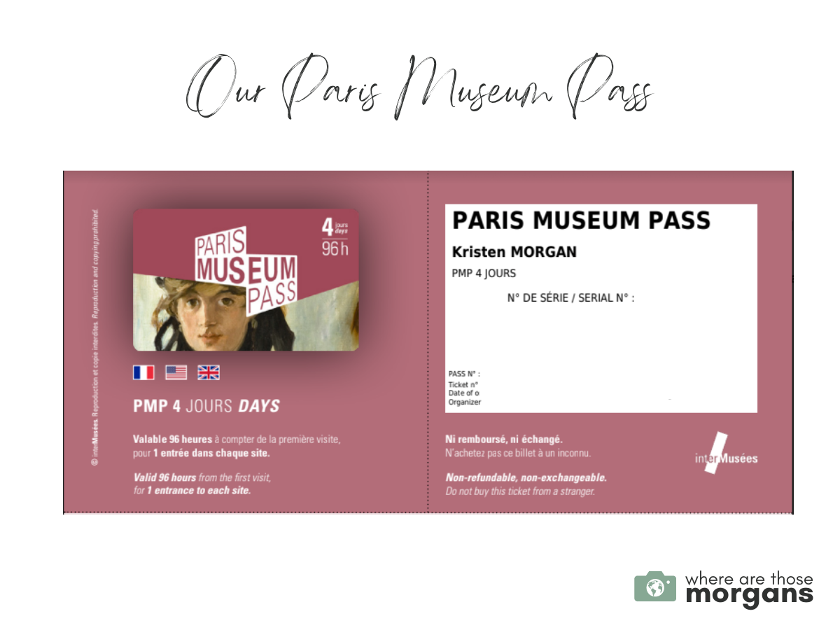 Example of a 4 day Paris Museum Pass
