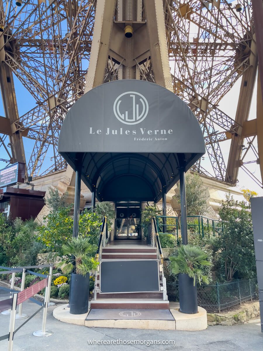 Entrance to the famous Michelin star restaurant, Le Jules Verne