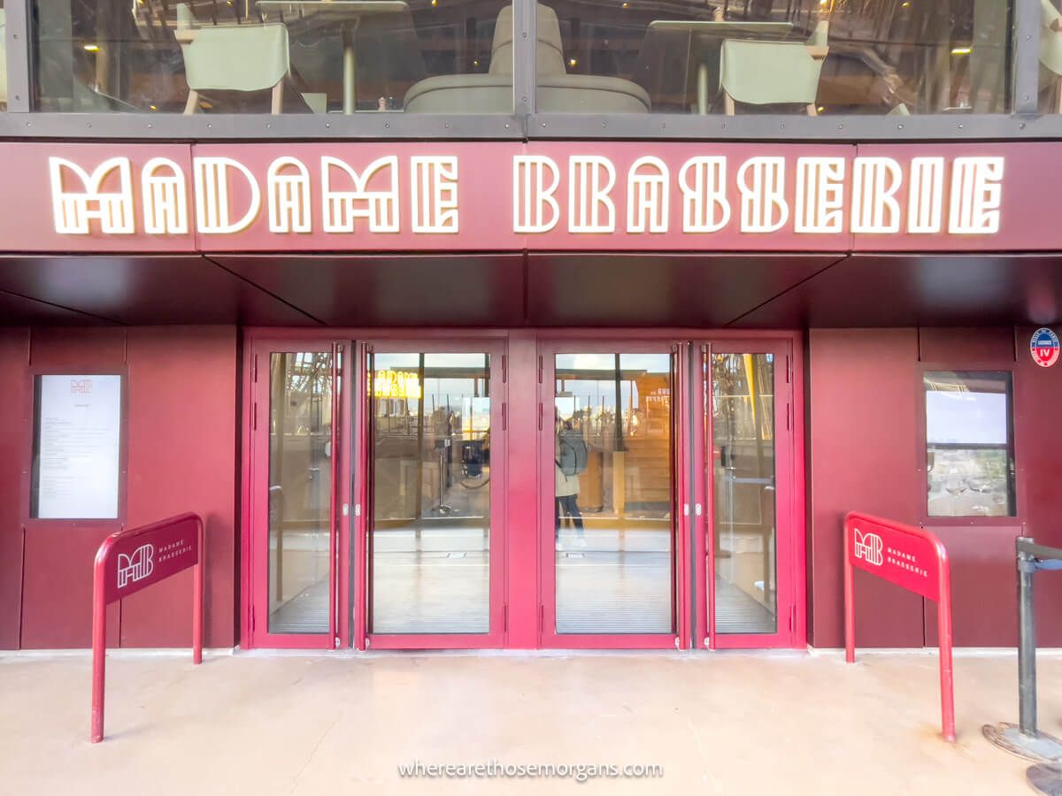 Entrance to popular restaurant, Madame Brasserie