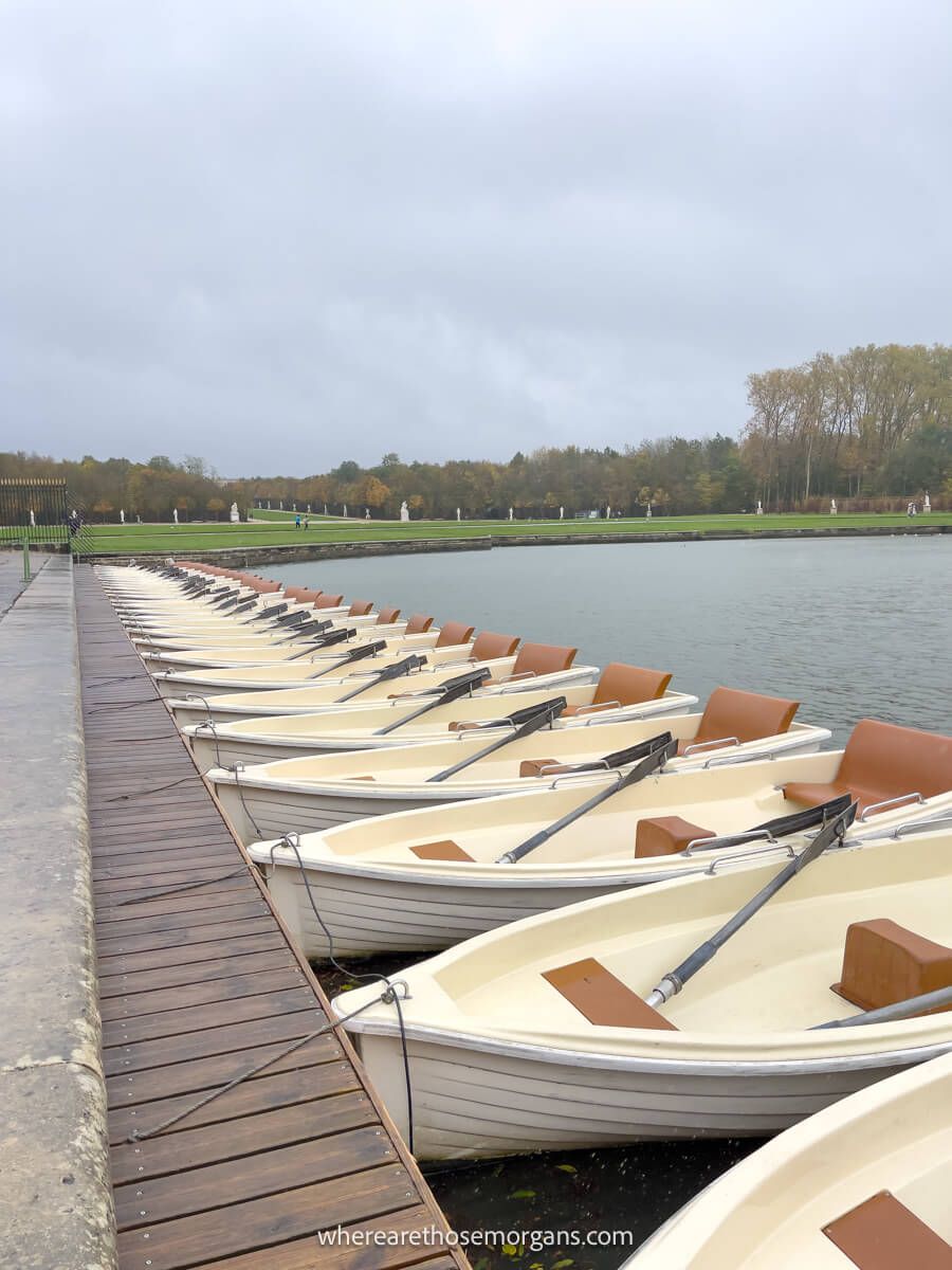 Row boats in the grand canal at the palace of versailles