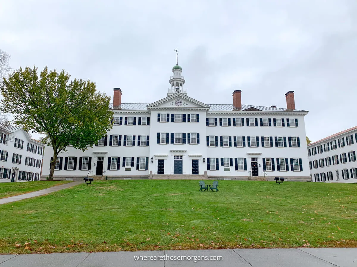 A large white building inside the Dartmouth campus