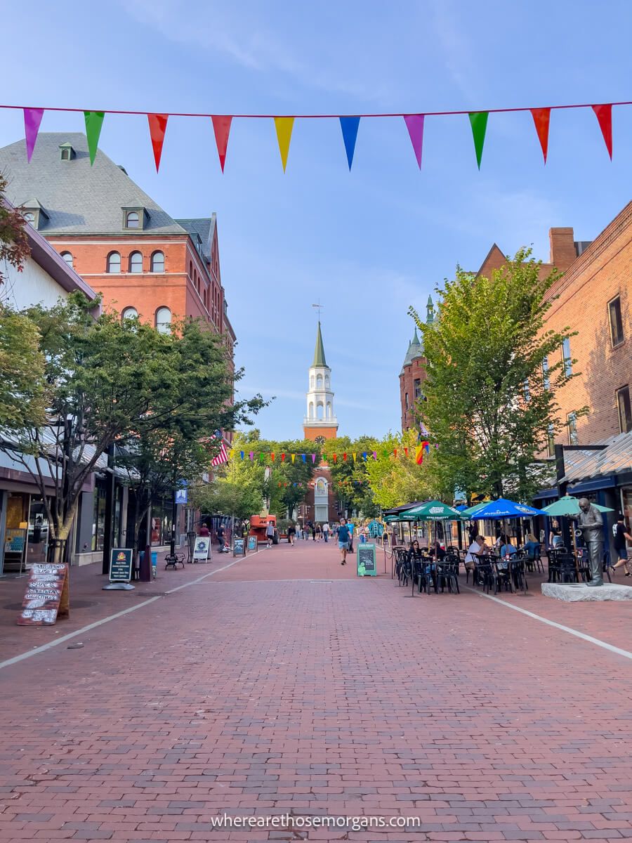 A few visitors walking down the Church Street Marketplace