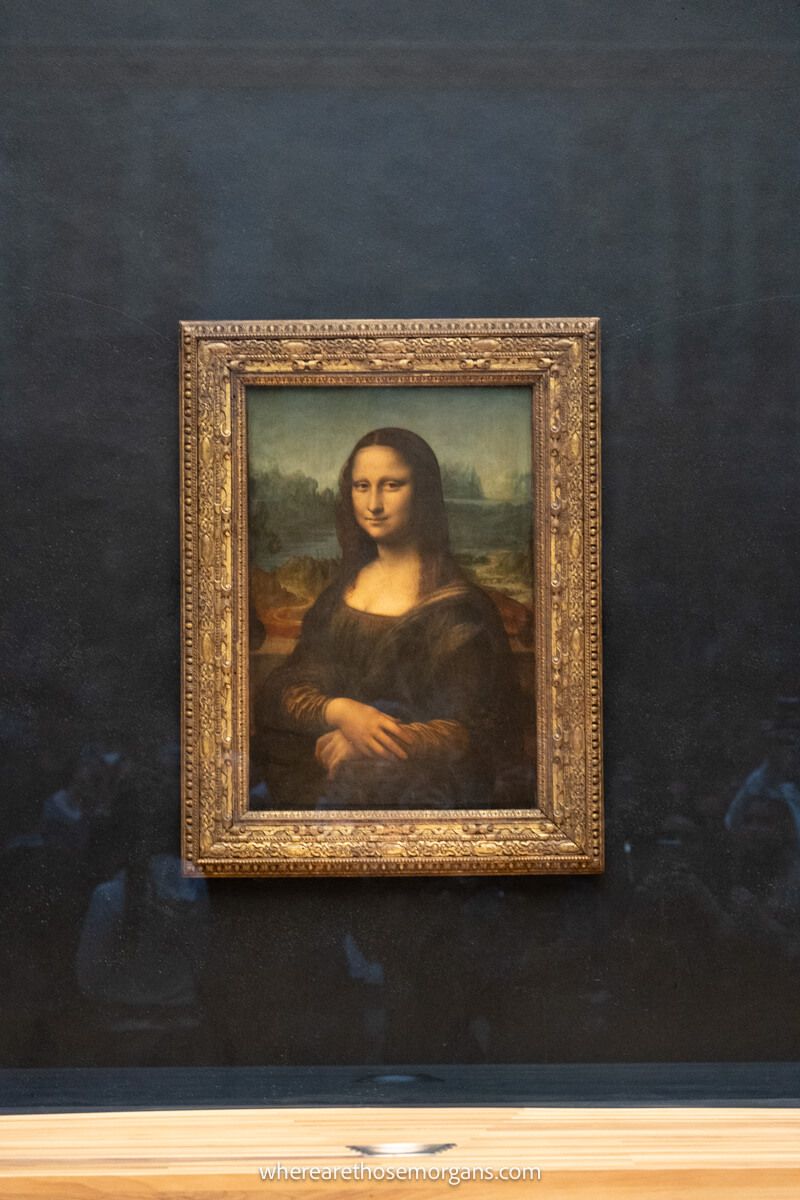 The Mona Lisa by Leonardo da Vinci close up view