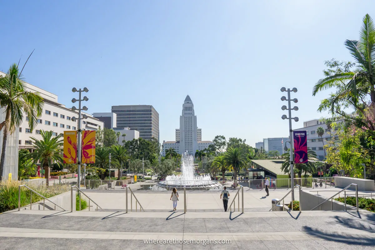 Los Angeles city hall as seen from downtown