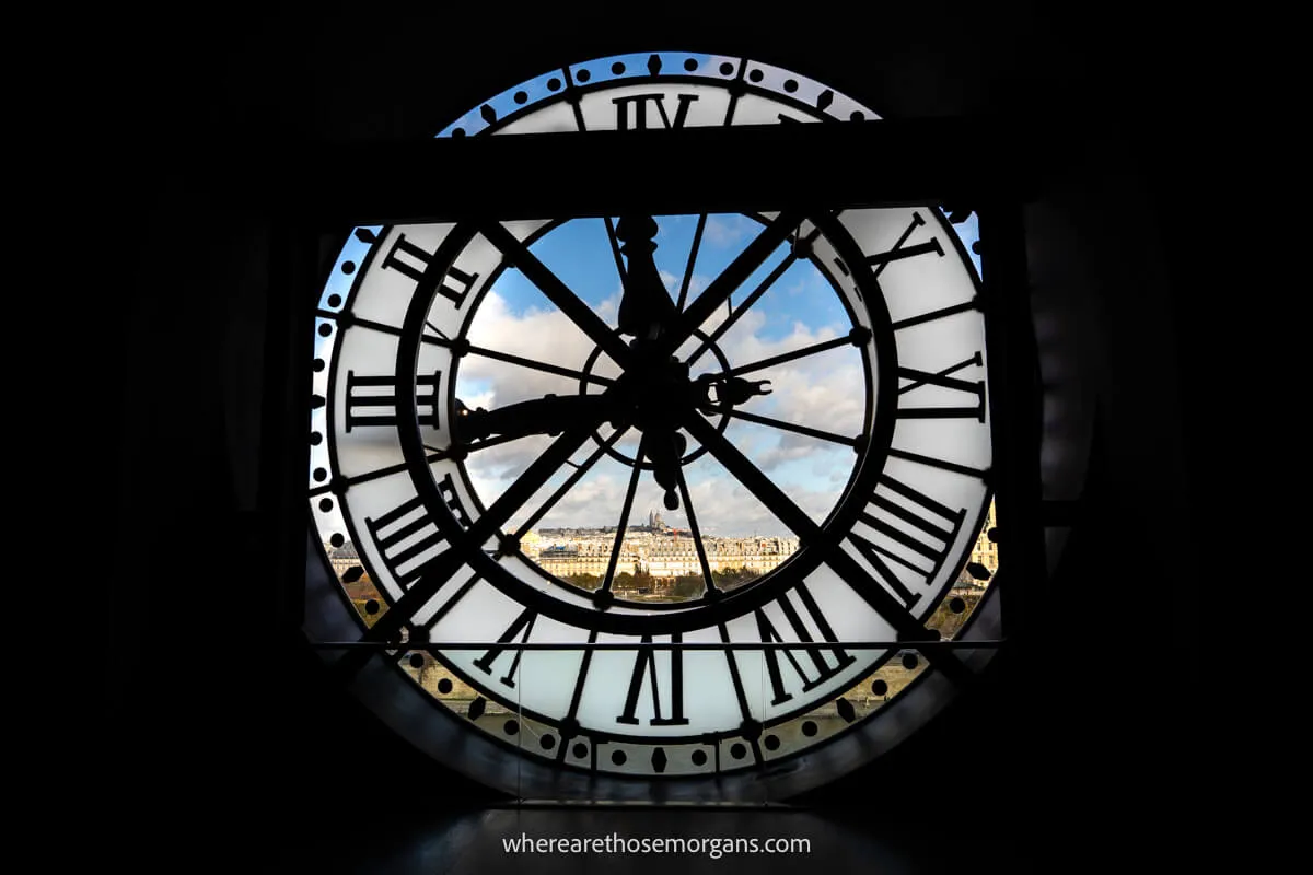 Sacré-Cœur Basilica as seen through a clock in the Musee d'Orsay