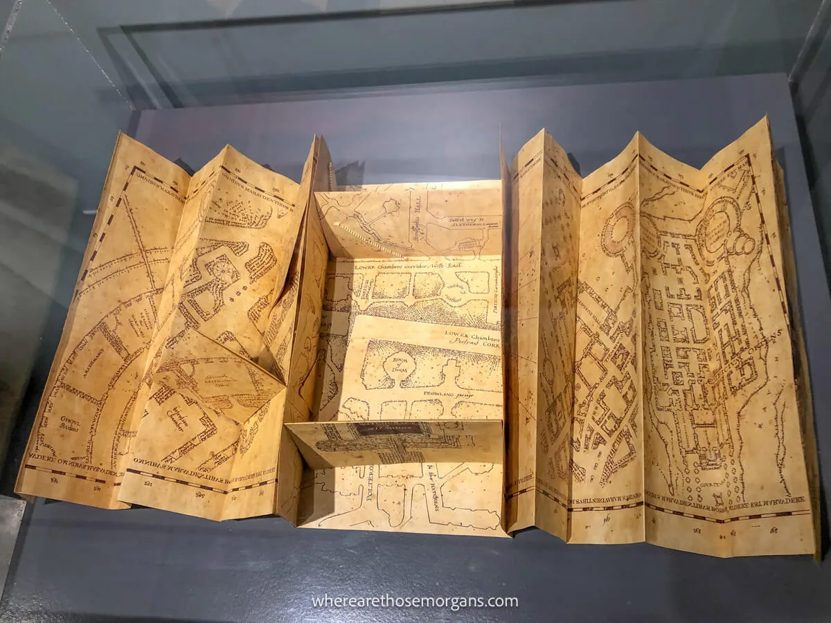 The Marauder's Map from Harry Potter on display