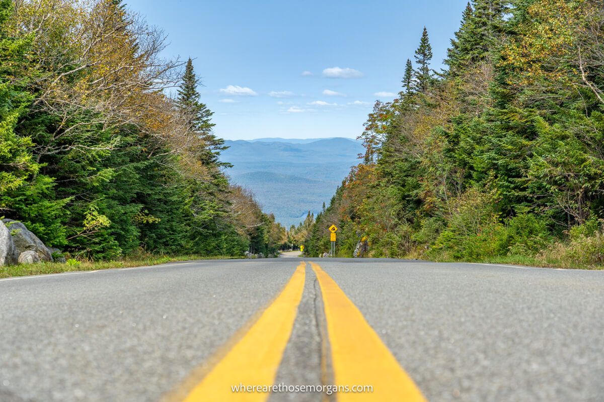 Paved section of road along the Whiteface Mountain Highway